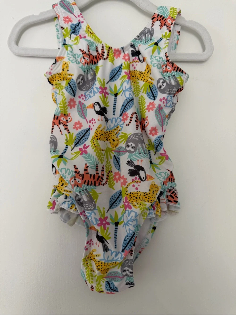 Flap Happy White Tropical Animal Print baby girl One-Piece 12m